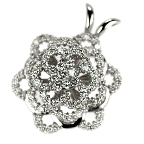 Pt900 ダイヤモンド ペンダントトップ 2.00ct  フラワー