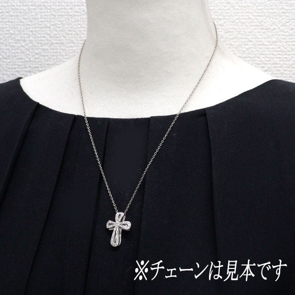 K18WG ダイヤモンド ペンダントトップ 0.61ct クロス — セルビー
