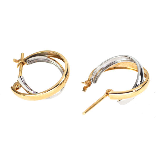 K18YG/ K14WG デザイン フープ ピアス — セルビーオンラインストア