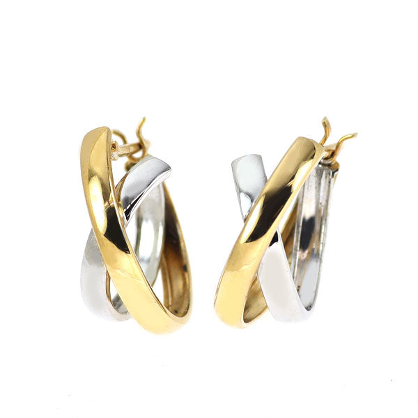 K18YG/ K14WG デザイン フープ ピアス — セルビーオンラインストア