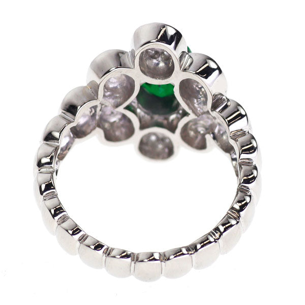Pt900 グリーングロッシュラーガーネット ダイヤモンド リング 1.67ct D0.17ct