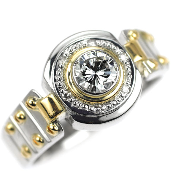 Pt900/K18YG ダイヤモンド リング 0.38ct