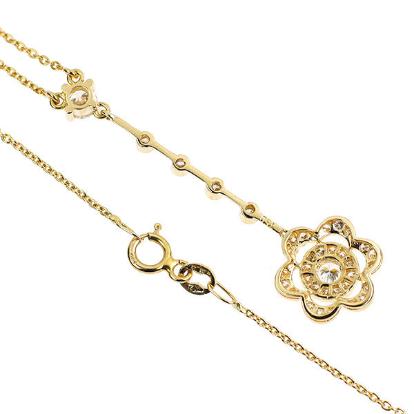 K18YG ダイヤモンド ペンダントネックレス 0.61ct フラワー
