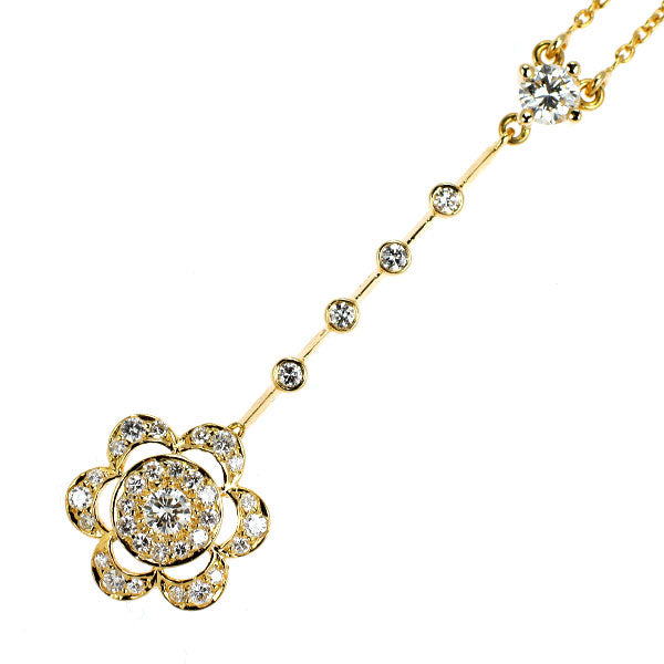 K18YG ダイヤモンド ペンダントネックレス 0.61ct フラワー
