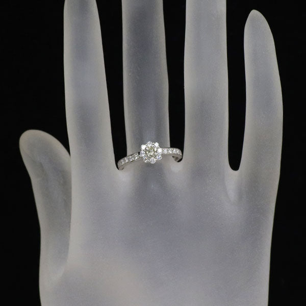 Pt900 ダイヤモンド リング 0.16ct D0.32ct フラワー