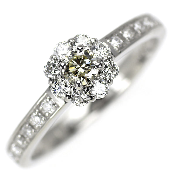 Pt900 ダイヤモンド リング 0.16ct D0.32ct フラワー