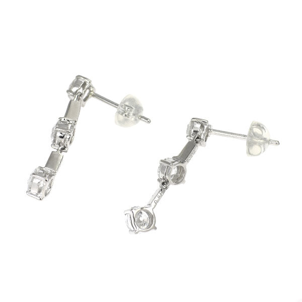 Pt900 ダイヤモンド ピアス 1.00ct  スリーストーン