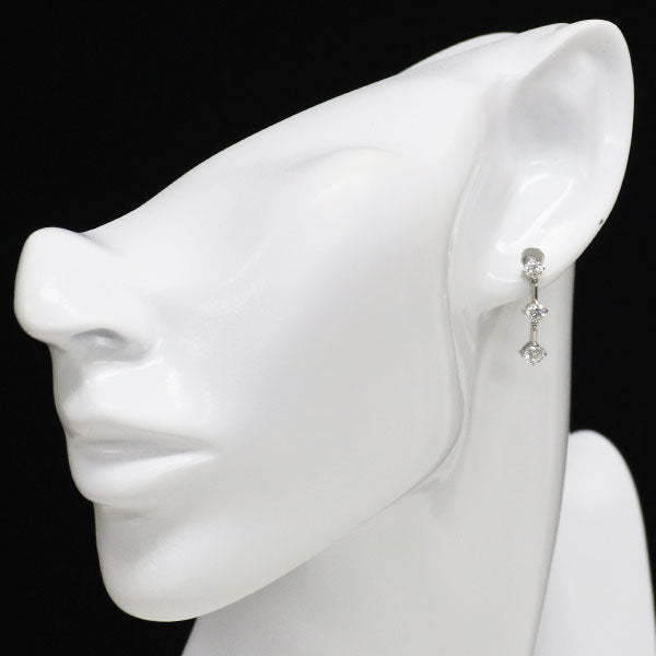 Pt900 ダイヤモンド ピアス 1.00ct  スリーストーン