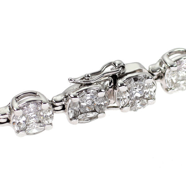 K18WG マーキス/プリンセスカット ダイヤモンド ブレスレット 5.52ct