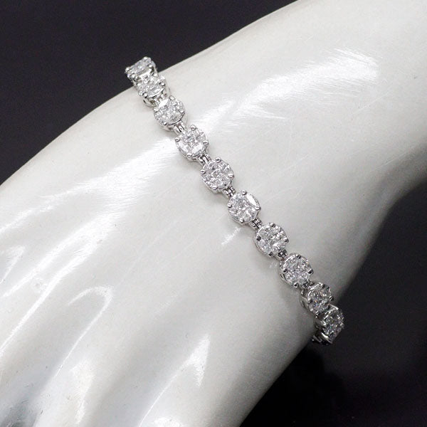 K18WG マーキス/プリンセスカット ダイヤモンド ブレスレット 5.52ct