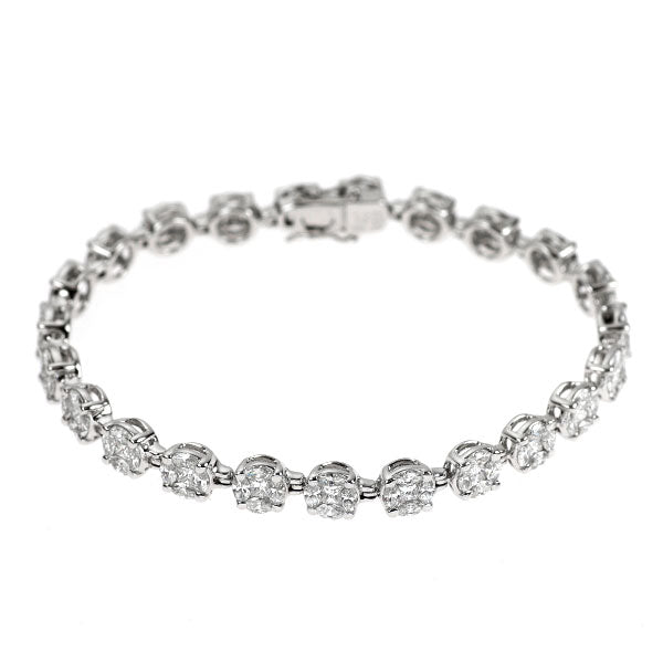 K18WG マーキス/プリンセスカット ダイヤモンド ブレスレット 5.52ct