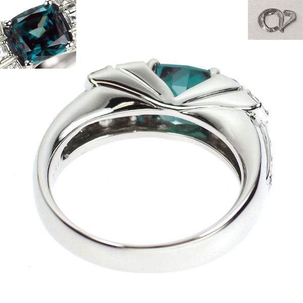 クレサンベール Pt950 再結晶 アレキサンドライト ダイヤモンド リング 1.73ct D0.61ct