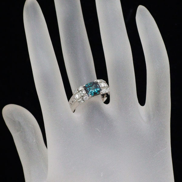 クレサンベール Pt950 再結晶 アレキサンドライト ダイヤモンド リング 1.73ct D0.61ct