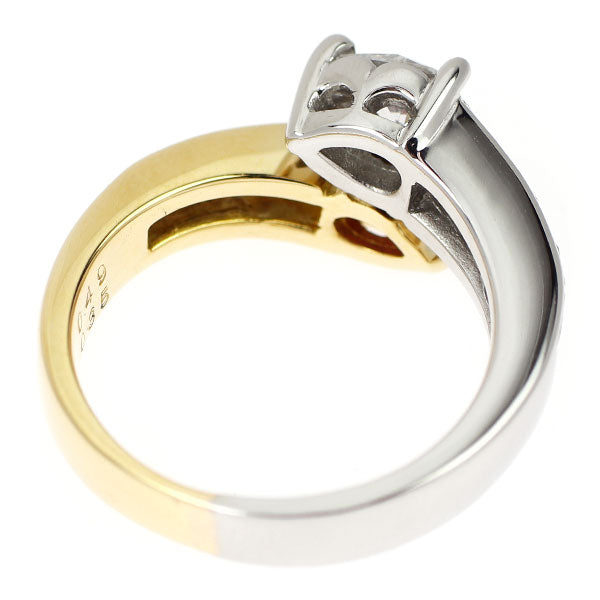 Pt900/ K18YG ペアシェイプ ルビー ダイヤモンド リング 0.35ct D1.43ct トワエモア