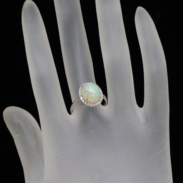 Pt900 オパール ダイヤモンド リング 2.48ct D0.27ct