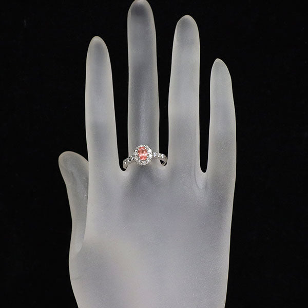 Pt900 ロードクロサイト ダイヤモンド リング 0.54ct D0.48ct