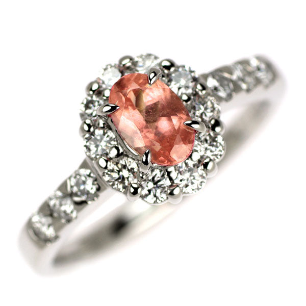Pt900 ロードクロサイト ダイヤモンド リング 0.54ct D0.48ct