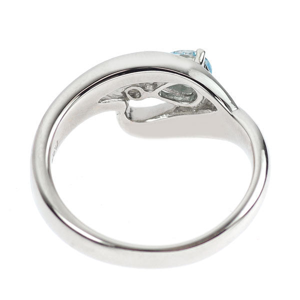 Pt1000 アイスブルー ダイヤモンド リング 0.30ct D0.04ct