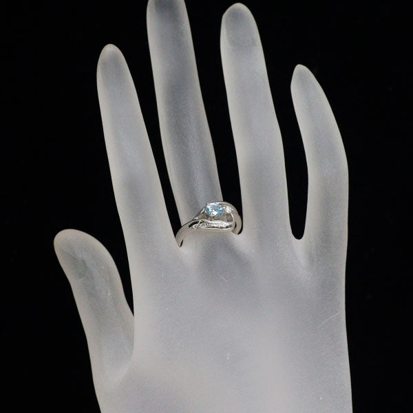 Pt1000 アイスブルー ダイヤモンド リング 0.30ct D0.04ct