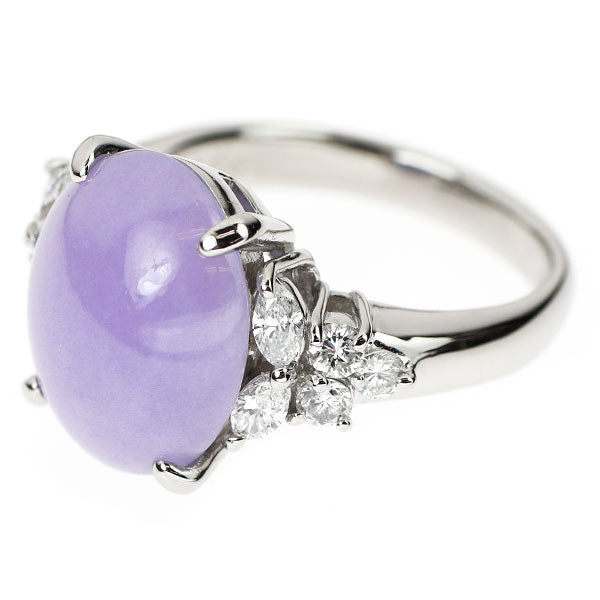 Pt900 ラベンダー翡翠 ダイヤモンド リング 7.65ct D0.64ct