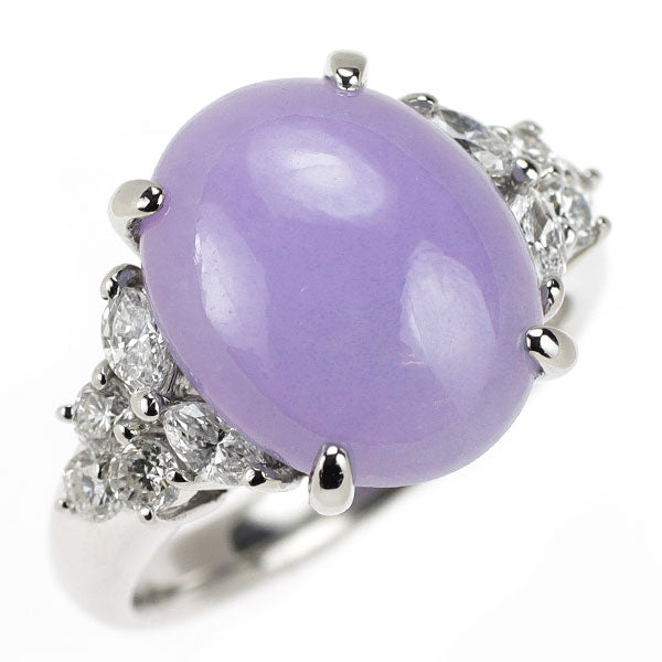 Pt900 ラベンダー翡翠 ダイヤモンド リング 7.65ct D0.64ct