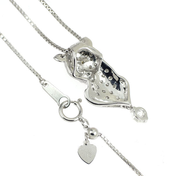 K18WG オクタゴナル ダイヤモンド ペンダントネックレス 0.19ct D0.26ct アニマル
