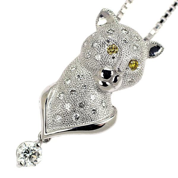 K18WG オクタゴナル ダイヤモンド ペンダントネックレス 0.19ct D0.26ct アニマル