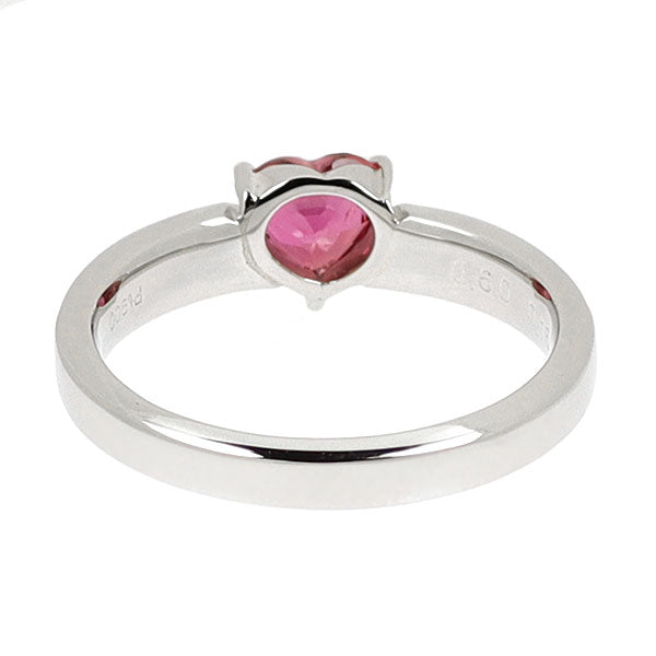 Pt900 ハートシェイプ ルビー ダイヤモンド リング 0.60ct D0.16ct