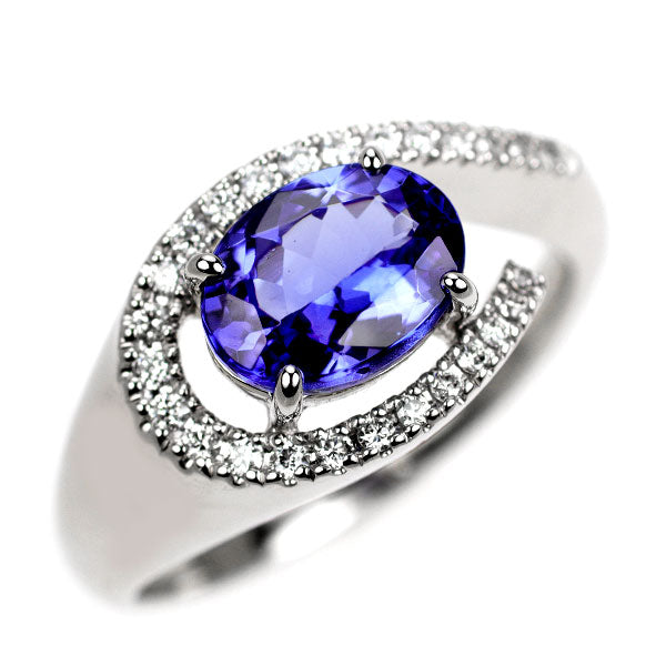 Pt900 タンザナイト ダイヤモンド リング 1.32ct D0.12ct