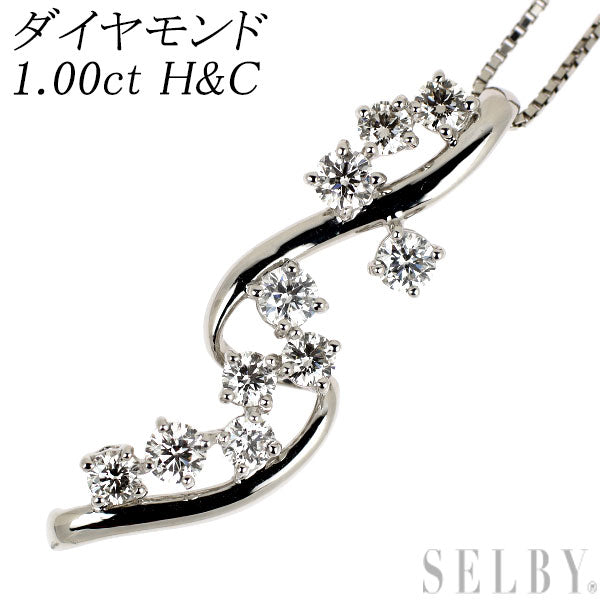 Pt900/ Pt850 H&C ダイヤモンド ペンダントネックレス 1.00ct
