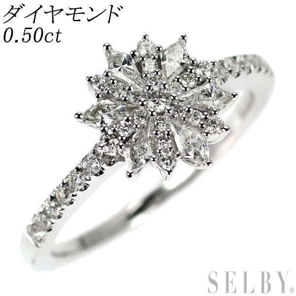 K18WG ダイヤモンド リング 0.50ct