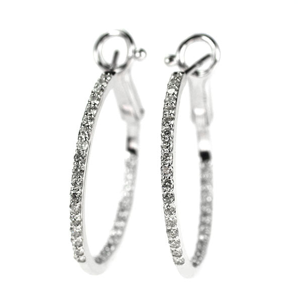 K18WG ダイヤモンド フープ ピアス 0.80ct