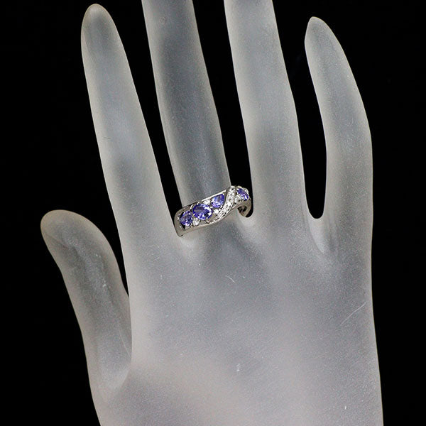 Pt900 タンザナイト ダイヤモンド リング 0.95ct D0.15ct