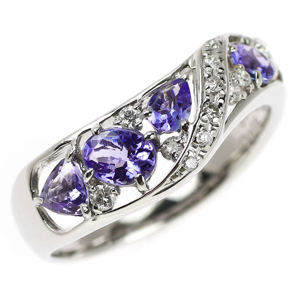 Pt900 タンザナイト ダイヤモンド リング 0.95ct D0.15ct