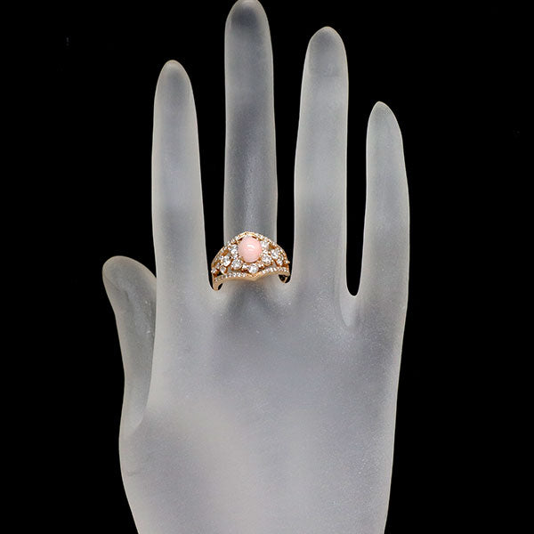 K18PG コンク 真珠/パール ダイヤモンド リング 1.71ct D1.13ct