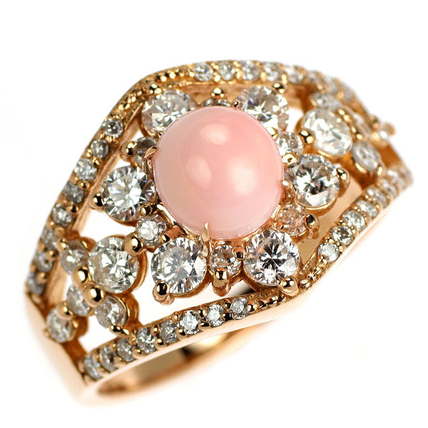 K18PG コンク 真珠/パール ダイヤモンド リング 1.71ct D1.13ct