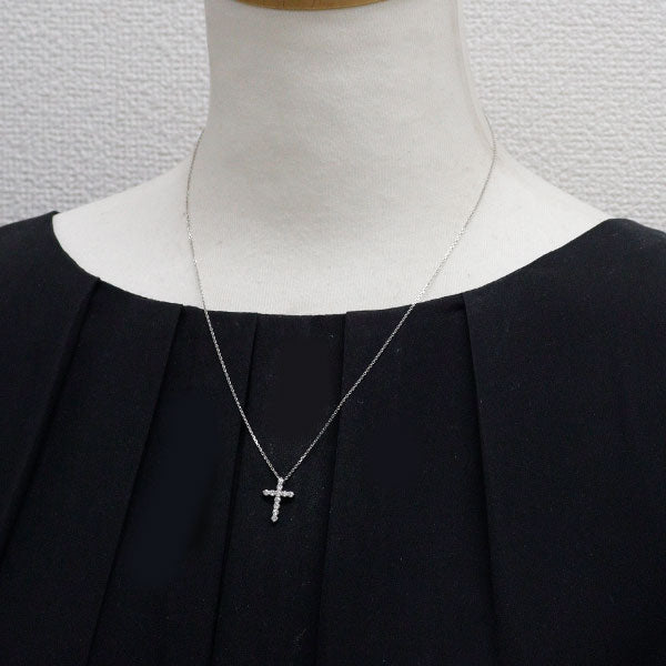 スタージュエリー Pt950 ダイヤモンド ペンダントネックレス 0.30ct クロス
