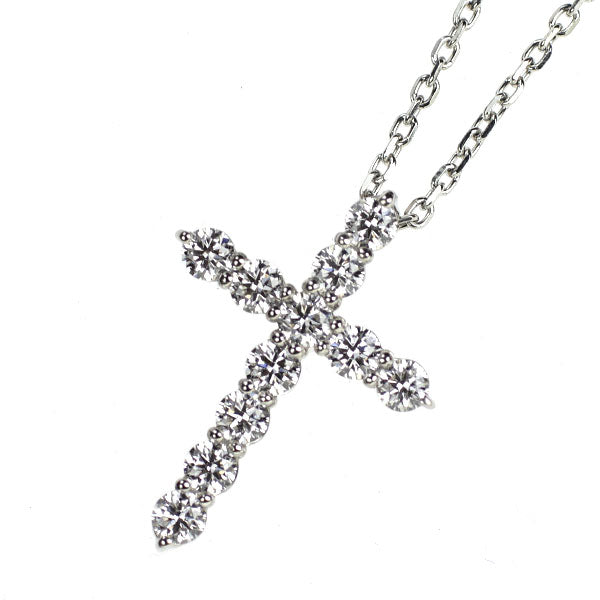 スタージュエリー Pt950 ダイヤモンド ペンダントネックレス 0.30ct クロス