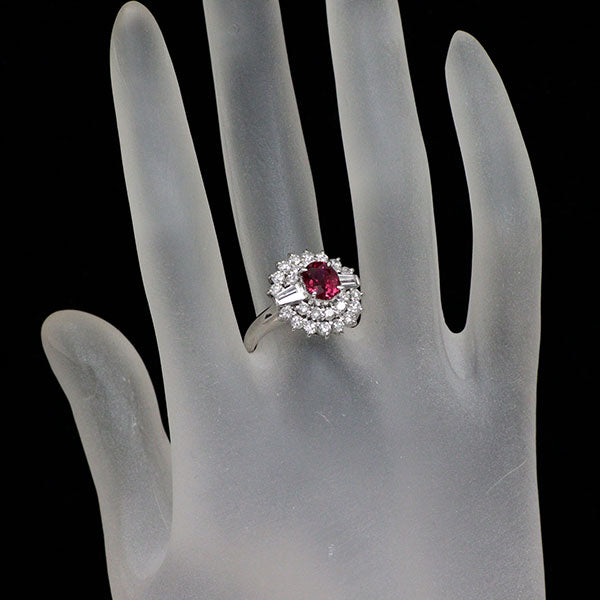 銀座ミワ Pt900 ルビー ダイヤモンド リング 1.46ct D1.215ct