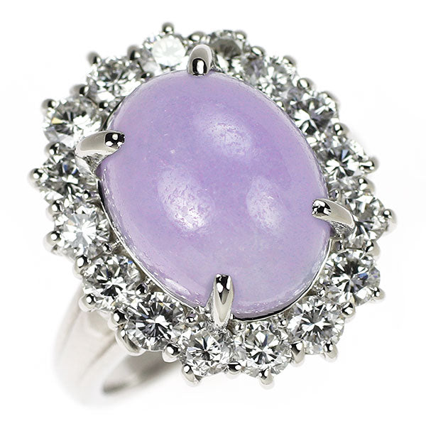 Pt900 ラベンダー 翡翠/ヒスイ ダイヤモンド リング 8.48ct D1.51ct