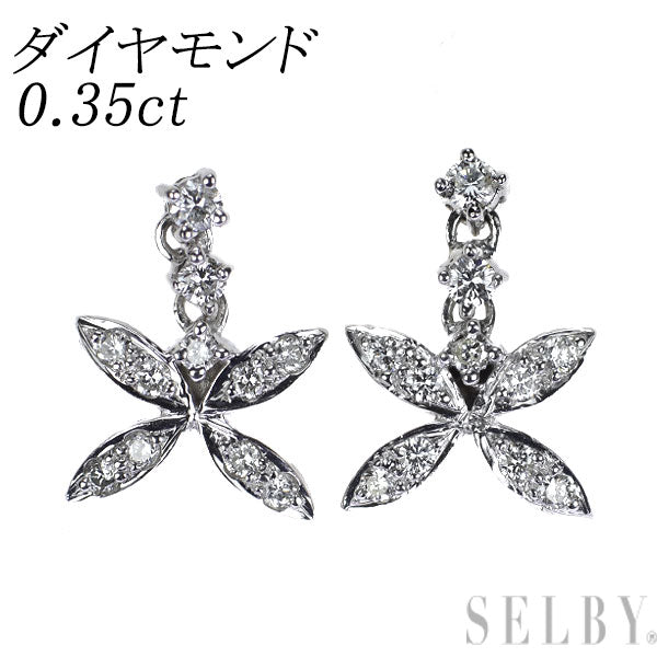 K18WG ダイヤモンド ピアス 0.35ct