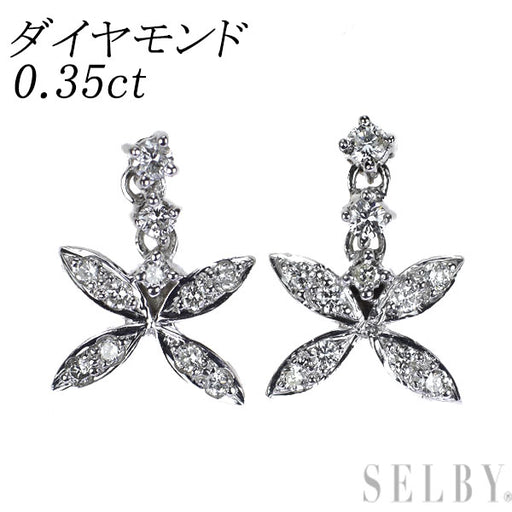 K18WG ダイヤモンド ピアス 0.35ct — セルビーオンラインストア