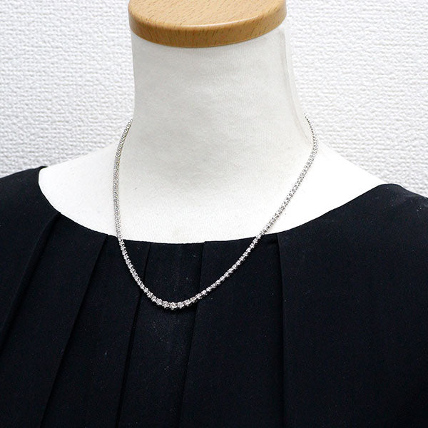 Pt900 ダイヤモンド テニス ネックレス 3.01ct