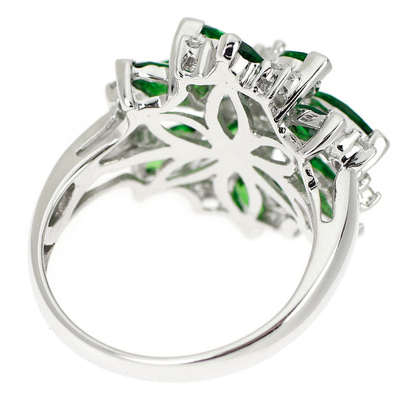 K18WG グロッシュラーライトガーネット ダイヤモンド リング 3.40ct D0.31ct