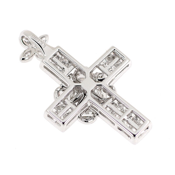 K18WG ダイヤモンド ペンダントトップ 0.70ct クロス ミステリーセッティング