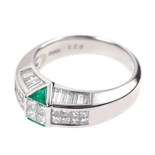 Pt900 ダイヤモンド エメラルド リング 1.45ct E0.20ct