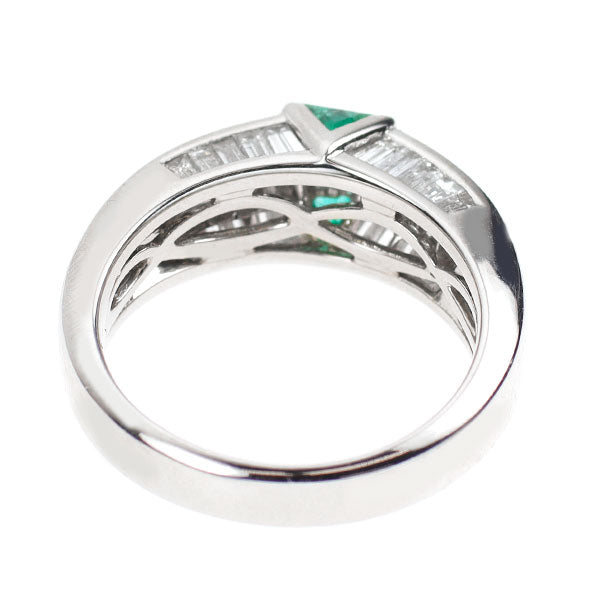 Pt900 ダイヤモンド エメラルド リング 1.45ct E0.20ct