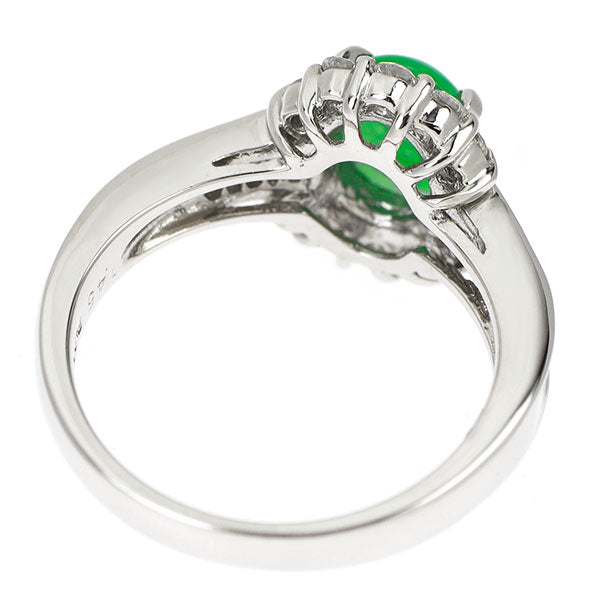 Pt900 翡翠 ダイヤモンド リング 1.45ct D0.60ct