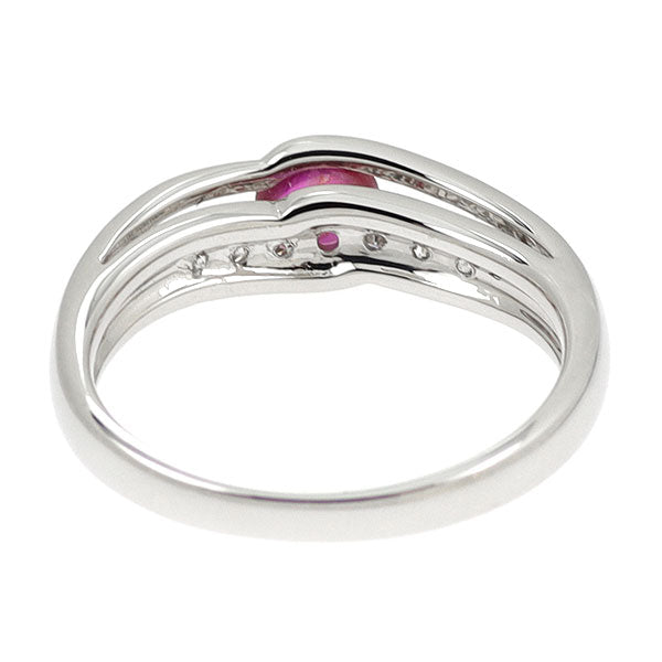 Pt900 スター ルビー ダイヤモンド リング 0.49ct D0.11ct