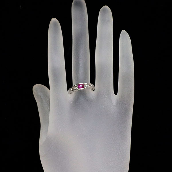 Pt900 スター ルビー ダイヤモンド リング 0.49ct D0.11ct